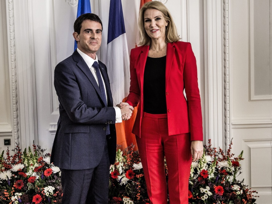 Premier Danii Helle Thorning-Schmidt i premier Francji Manuel Valls